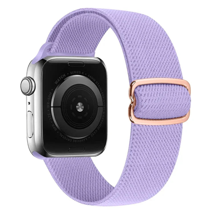 حزام ساعة بديل من النايلون مع إبزيم بشكل 8، لسلسلة Apple Watch 9 و 8 و 7 بمقاس 41مم / SE 3 و SE 2 و 6 و SE و 5 و 4 بمقاس 40مم / 3 و 2 و 1 بمقاس 38مم، لسلسلة Apple Watch 7 بمقاس 45مم / و 6 و SE و 5 و 4 بمقاس 44مم