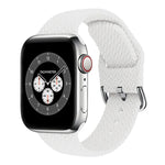 أحزمة ساعة بديلة من السيليكون المضفر مع إبزيم لسلسلة Apple Watch، 7 بمقاس 45مم / 6 و SE و 5 و 4 بمقاس 44مم / 3 و 2 و 1 بمقاس 42مم، 7 بمقاس 41مم / 6 و SE و 5 و 4 بمقاس 40مم / 3 و 2 و 1 بمقاس 38مم
