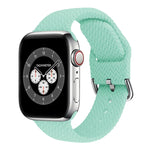 أحزمة ساعة بديلة من السيليكون المضفر مع إبزيم لسلسلة Apple Watch، 7 بمقاس 45مم / 6 و SE و 5 و 4 بمقاس 44مم / 3 و 2 و 1 بمقاس 42مم، 7 بمقاس 41مم / 6 و SE و 5 و 4 بمقاس 40مم / 3 و 2 و 1 بمقاس 38مم