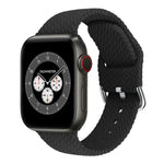أحزمة ساعة بديلة من السيليكون المضفر مع إبزيم لسلسلة Apple Watch، 7 بمقاس 45مم / 6 و SE و 5 و 4 بمقاس 44مم / 3 و 2 و 1 بمقاس 42مم، 7 بمقاس 41مم / 6 و SE و 5 و 4 بمقاس 40مم / 3 و 2 و 1 بمقاس 38مم