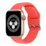 أحزمة ساعة بديلة من السيليكون المضفر مع إبزيم لسلسلة Apple Watch، 7 بمقاس 45مم / 6 و SE و 5 و 4 بمقاس 44مم / 3 و 2 و 1 بمقاس 42مم، 7 بمقاس 41مم / 6 و SE و 5 و 4 بمقاس 40مم / 3 و 2 و 1 بمقاس 38مم