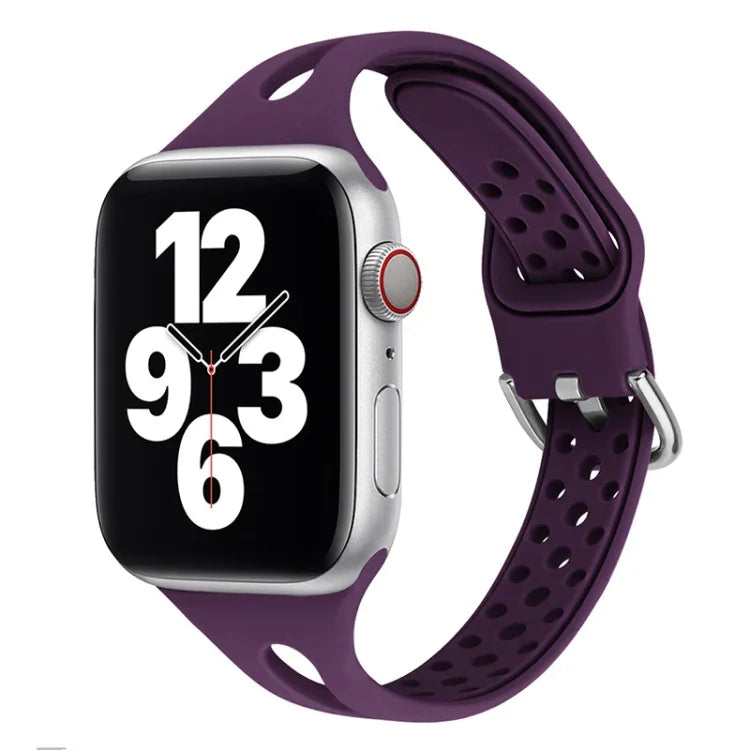 Silicone Replacement Watchbands For Apple Watch Series, 7 45mm / 6 & SE & 5 & 4 44mm / 3 & 2 & 1 42mm, 7 41mm / 6 & SE & 5 & 4 40mm / 3 & 2 & 1 38mm