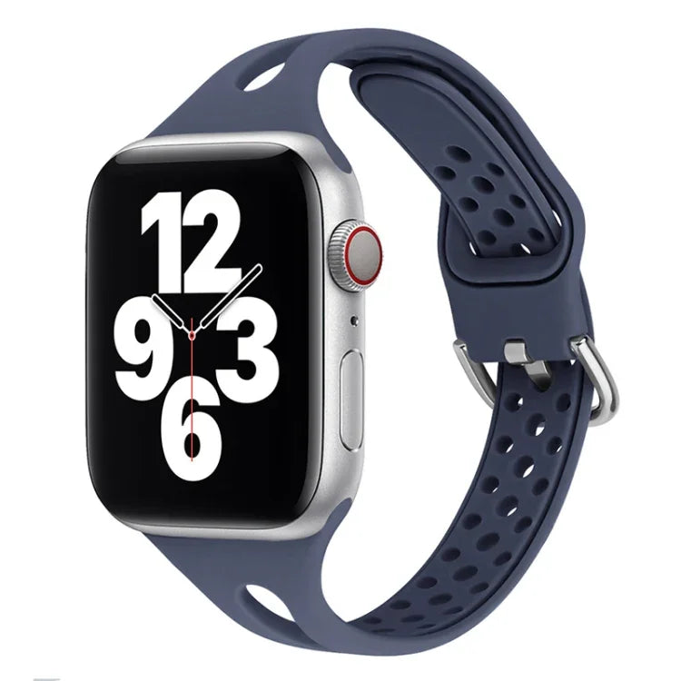 Silicone Replacement Watchbands For Apple Watch Series, 7 45mm / 6 & SE & 5 & 4 44mm / 3 & 2 & 1 42mm, 7 41mm / 6 & SE & 5 & 4 40mm / 3 & 2 & 1 38mm