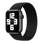 حزام ساعة بديل من النايلون المضفر برأس معدني بلون صلب لسلسلة Apple Watch 6 و SE و 5 و 4 بمقاس 40مم / 3 و 2 و 1 بمقاس 38مم، L 155مم