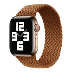 حزام ساعة بديل من النايلون المضفر برأس معدني بلون صلب لسلسلة Apple Watch 6 و SE و 5 و 4 بمقاس 40مم / 3 و 2 و 1 بمقاس 38مم، L 155مم