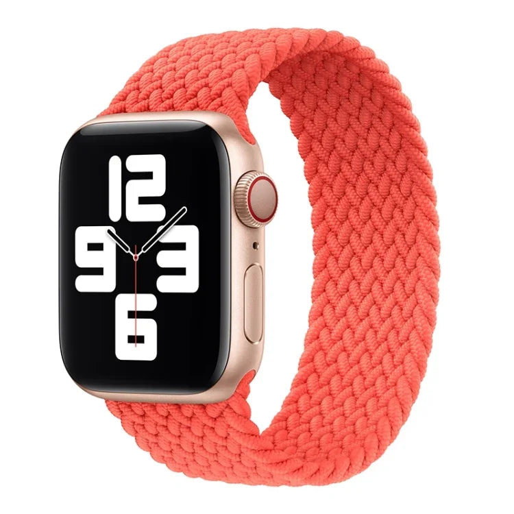 حزام ساعة بديل من النايلون المضفر برأس معدني بلون صلب لسلسلة Apple Watch 6 و SE و 5 و 4 بمقاس 40مم / 3 و 2 و 1 بمقاس 38مم، L 155مم