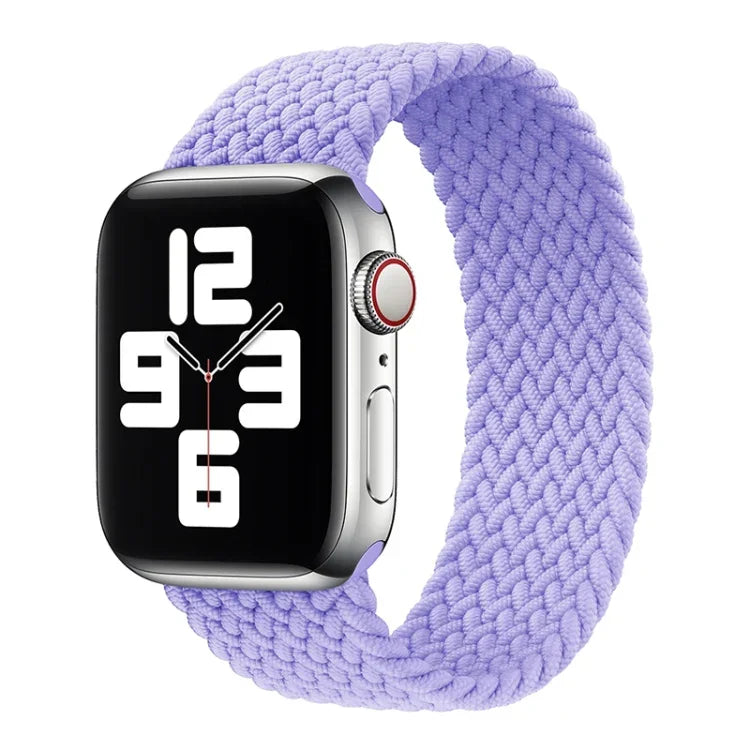 حزام ساعة بديل من النايلون المضفر برأس معدني بلون صلب لسلسلة Apple Watch 6 و SE و 5 و 4 بمقاس 40مم / 3 و 2 و 1 بمقاس 38مم، L 155مم