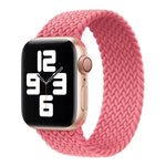 حزام ساعة بديل من النايلون المضفر برأس معدني بلون صلب لسلسلة Apple Watch 6 و SE و 5 و 4 بمقاس 40مم / 3 و 2 و 1 بمقاس 38مم، L 155مم