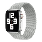 حزام ساعة بديل من النايلون المضفر برأس معدني بلون صلب لسلسلة Apple Watch 6 و SE و 5 و 4 بمقاس 40مم / 3 و 2 و 1 بمقاس 38مم، L 155مم