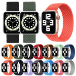 حزام ساعة بديل من النايلون المضفر برأس معدني بلون صلب لسلسلة Apple Watch 6 و SE و 5 و 4 بمقاس 40مم / 3 و 2 و 1 بمقاس 38مم، L 155مم