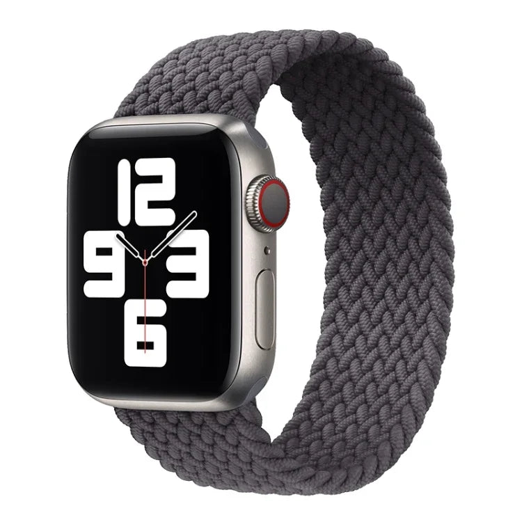 Metal Head Braided Nylon Solid Color Replacement Strap Watchband For Apple Watch Series 6 & SE & 5 & 4 44mm / 3 & 2 & 1 42mm, L 165mm