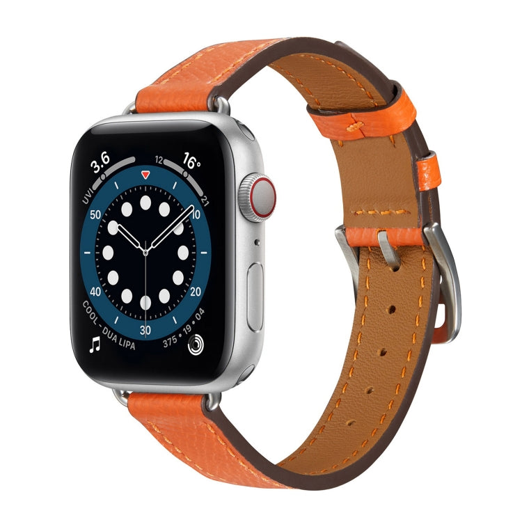 سوار ساعة من الجلد بنمط B لسلسلة Apple Watch، 7 مقاس 45مم / 6 و SE و 5 و 4 مقاس 44مم / 3 و 2 و 1 مقاس 42مم، 7 مقاس 41مم / 6 و SE و 5 و 4 مقاس 40مم / 3 و 2 و 1 مقاس 38مم