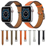 سوار ساعة من الجلد بنمط B لسلسلة Apple Watch، 7 مقاس 45مم / 6 و SE و 5 و 4 مقاس 44مم / 3 و 2 و 1 مقاس 42مم، 7 مقاس 41مم / 6 و SE و 5 و 4 مقاس 40مم / 3 و 2 و 1 مقاس 38مم