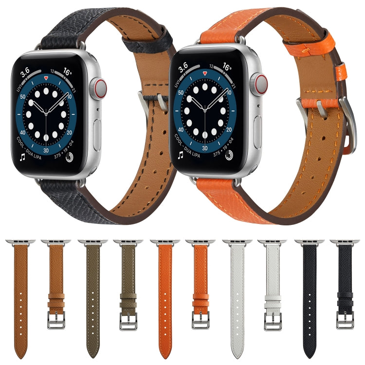 سوار ساعة من الجلد بنمط B لسلسلة Apple Watch، 7 مقاس 45مم / 6 و SE و 5 و 4 مقاس 44مم / 3 و 2 و 1 مقاس 42مم، 7 مقاس 41مم / 6 و SE و 5 و 4 مقاس 40مم / 3 و 2 و 1 مقاس 38مم