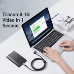 كابل Baseus CATPN-01 100W 5A PD3.1 Gen2 USB-C / Type-C إلى USB-C / Type-C HD لنفس الشاشة، كابل مطرقي متحد المحور، طول الكابل: 1.5 م