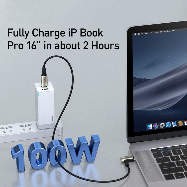 كابل Baseus CATPN-01 100W 5A PD3.1 Gen2 USB-C / Type-C إلى USB-C / Type-C HD لنفس الشاشة، كابل مطرقي متحد المحور، طول الكابل: 1.5 م