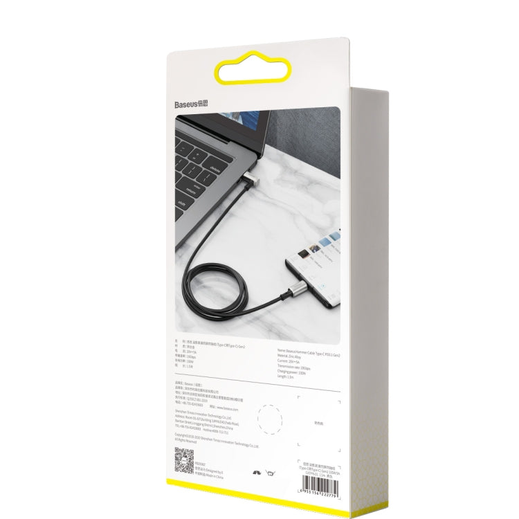 كابل Baseus CATPN-01 100W 5A PD3.1 Gen2 USB-C / Type-C إلى USB-C / Type-C HD لنفس الشاشة، كابل مطرقي متحد المحور، طول الكابل: 1.5 م