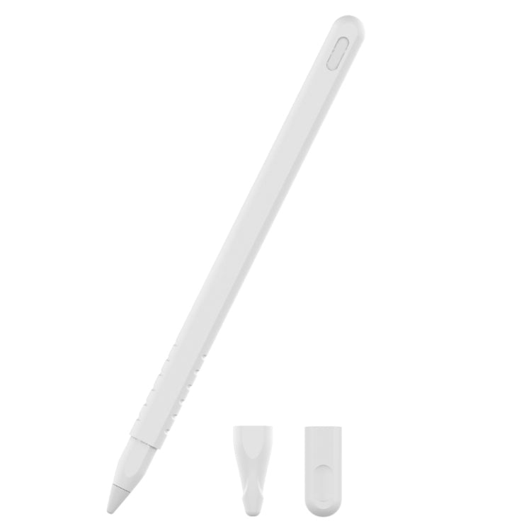 مجموعة غطاء حماية قلم سيليكون بألوان صافية 3 في 1 لقلم Apple Pencil 2