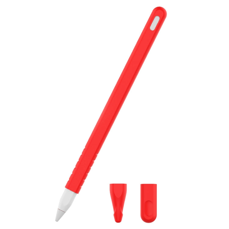 مجموعة غطاء حماية قلم سيليكون بألوان صافية 3 في 1 لقلم Apple Pencil 2