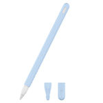 مجموعة غطاء حماية قلم سيليكون بألوان صافية 3 في 1 لقلم Apple Pencil 2