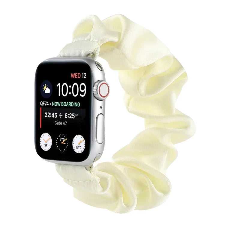 أساور ساعة بديلة على شكل رباط شعر لسلسلة Apple Watch، 7 مقاس 45مم / 6 و SE و 5 و 4 مقاس 44مم / 3 و 2 و 1 مقاس 42مم، 7 مقاس 41مم / 6 و SE و 5 و 4 مقاس 40مم / 3 و 2 و 1 مقاس 38مم