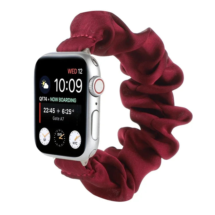 أساور ساعة بديلة على شكل رباط شعر لسلسلة Apple Watch، 7 مقاس 45مم / 6 و SE و 5 و 4 مقاس 44مم / 3 و 2 و 1 مقاس 42مم، 7 مقاس 41مم / 6 و SE و 5 و 4 مقاس 40مم / 3 و 2 و 1 مقاس 38مم