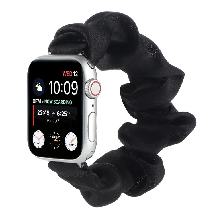 أساور ساعة بديلة على شكل رباط شعر لسلسلة Apple Watch، 7 مقاس 45مم / 6 و SE و 5 و 4 مقاس 44مم / 3 و 2 و 1 مقاس 42مم، 7 مقاس 41مم / 6 و SE و 5 و 4 مقاس 40مم / 3 و 2 و 1 مقاس 38مم