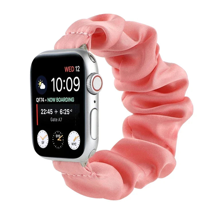 أساور ساعة بديلة على شكل رباط شعر لسلسلة Apple Watch، 7 مقاس 45مم / 6 و SE و 5 و 4 مقاس 44مم / 3 و 2 و 1 مقاس 42مم، 7 مقاس 41مم / 6 و SE و 5 و 4 مقاس 40مم / 3 و 2 و 1 مقاس 38مم