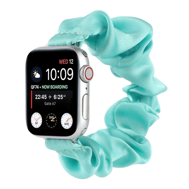 أساور ساعة بديلة على شكل رباط شعر لسلسلة Apple Watch، 7 مقاس 45مم / 6 و SE و 5 و 4 مقاس 44مم / 3 و 2 و 1 مقاس 42مم، 7 مقاس 41مم / 6 و SE و 5 و 4 مقاس 40مم / 3 و 2 و 1 مقاس 38مم