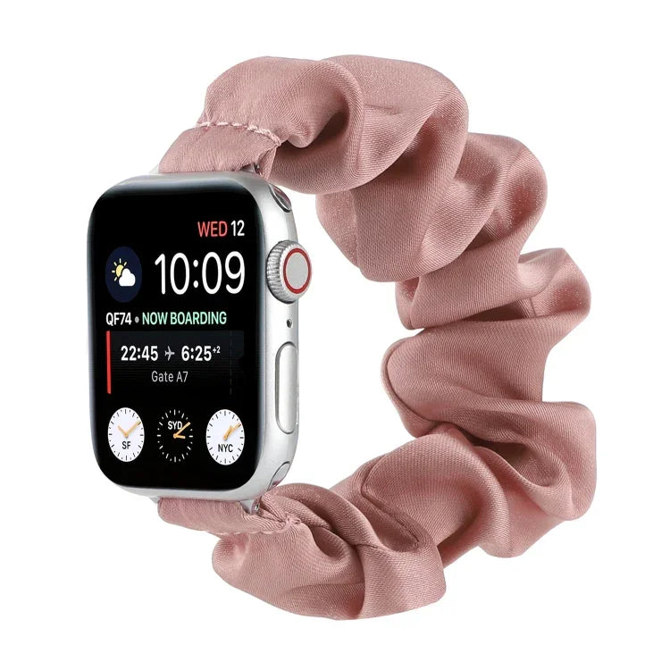 أساور ساعة بديلة على شكل رباط شعر لسلسلة Apple Watch، 7 مقاس 45مم / 6 و SE و 5 و 4 مقاس 44مم / 3 و 2 و 1 مقاس 42مم، 7 مقاس 41مم / 6 و SE و 5 و 4 مقاس 40مم / 3 و 2 و 1 مقاس 38مم