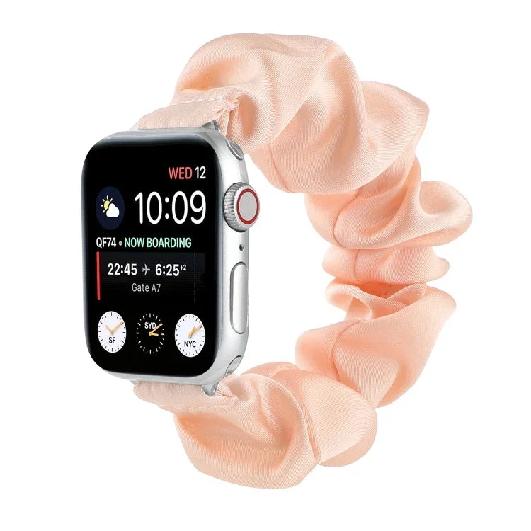 أساور ساعة بديلة على شكل رباط شعر لسلسلة Apple Watch، 7 مقاس 45مم / 6 و SE و 5 و 4 مقاس 44مم / 3 و 2 و 1 مقاس 42مم، 7 مقاس 41مم / 6 و SE و 5 و 4 مقاس 40مم / 3 و 2 و 1 مقاس 38مم