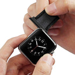 2 قطع أساور ساعة موصل أذن صوتي من الفولاذ المقاوم للصدأ، العرض: 22مم لسلسلة Apple Watch 6 و SE و 5 و 4 مقاس 44مم / 3 و 2 و 1 مقاس 42مم، العرض: 22مم لساعة Apple مقاس 44مم / 42مم