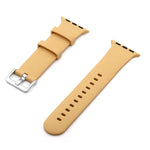 سوار ساعة بديل من السيليكون مع إبزيم فضي، لسلسلة Apple Watch 7 مقاس 41مم / و 6 و SE و 5 و 4 مقاس 40مم، لسلسلة Apple Watch 7 مقاس 45مم / و 6 و SE و 5 و 4 مقاس 44مم