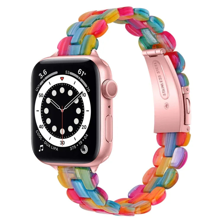 Oval Resin Replacement Strap Watchband, For Apple Watch Series 7  41mm / & 6 & SE & 5 & 4 40mm, For Apple Watch Series  7  45mm / & 6 & SE & 5 & 4 44mm