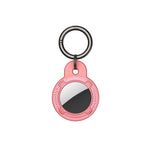 Round Shape Carbon Fiber Anti-fall Case with Keychain Ring for AirTag 2nd Gen / AirTag 1st Gen