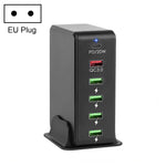 شاحن سفر متعدد المنافذ 6 في 1 بقوة 65 واط PD USB-C / Type-C + USB QC 3.0 + 4 منافذ USB، قابس الولايات المتحدة، قابس الاتحاد الأوروبي، قابس المملكة المتحدة، قابس أستراليا