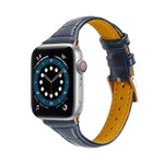 Crocodile texture leather replacement strap watchband for Apple Watch, stylish and adjustable for comfort.