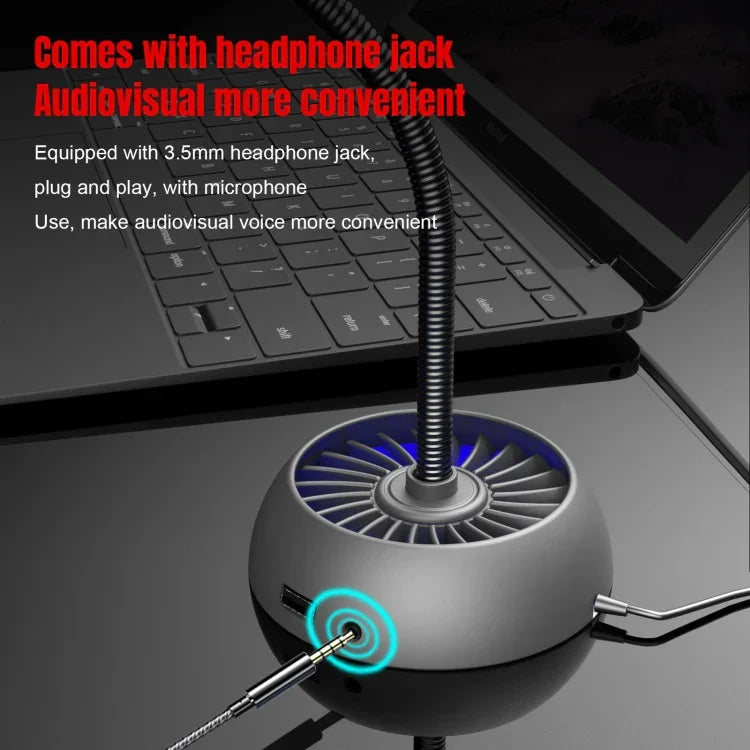 ميكروفون HXSJ F15 USB مزود بتقنية تقليل الضوضاء ومصفوفة مقاومة للتداخل