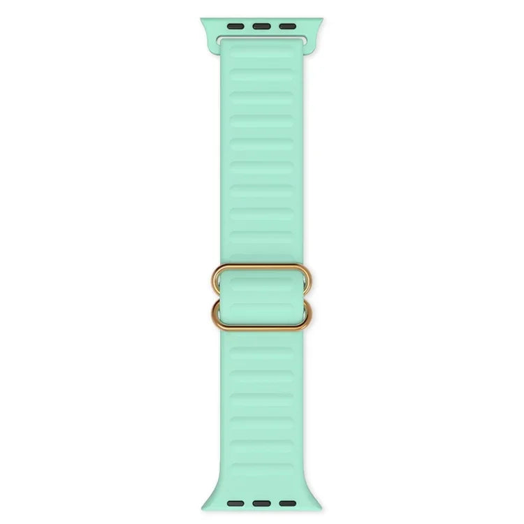 سوار ساعة بديل من السيليكون مع إبزيم كلمة يابانية لسلسلة Apple Watch، 7 45مم / 6 و SE و 5 و 4 44مم / 3 و 2 و 1 42مم، 7 41مم / 6 و SE و 5 و 4 40مم / 3 و 2 و 1 38مم