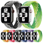 سوار ساعة بديل من النايلون المنسوج بحلقة واحدة، الحجم: XS 128مم لسلسلة Apple Watch 6 و SE و 5 و 4 40مم / 3 و 2 و 1 38مم، XS 128مم 40مم / 38مم