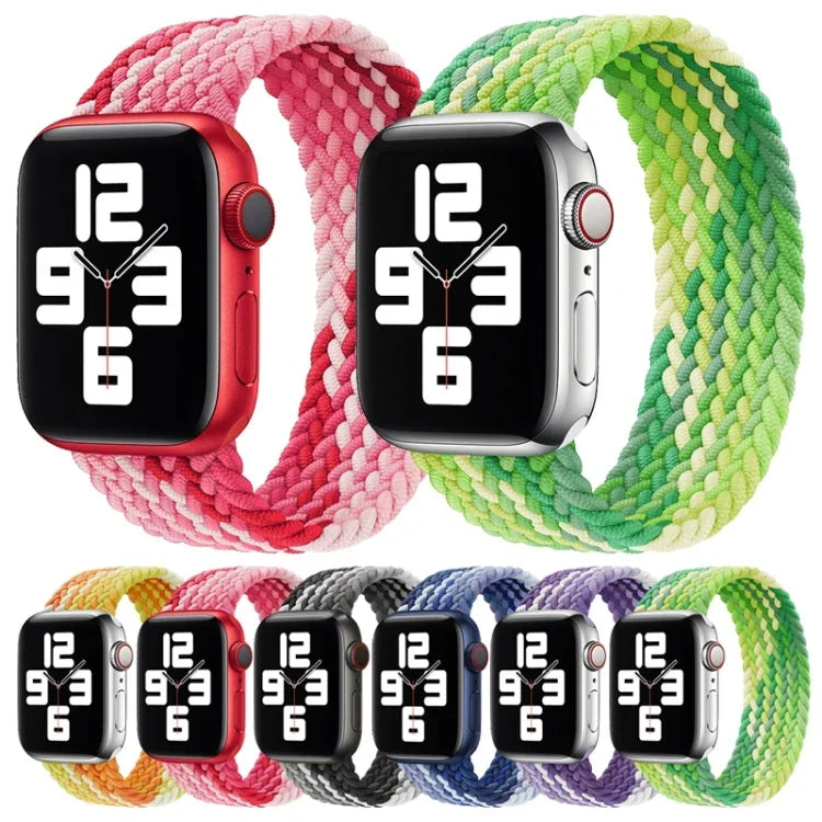 سوار ساعة بديل من النايلون المنسوج بحلقة واحدة، الحجم: S 135مم لسلسلة Apple Watch 6 و SE و 5 و 4 40مم / 3 و 2 و 1 38مم، S 135مم 40مم / 38مم