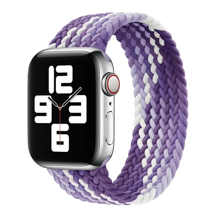 سوار ساعة بديل من النايلون المنسوج بحلقة واحدة، الحجم: M 145مم لسلسلة Apple Watch 6 و SE و 5 و 4 40مم / 3 و 2 و 1 38مم، M 145مم 40مم / 38مم