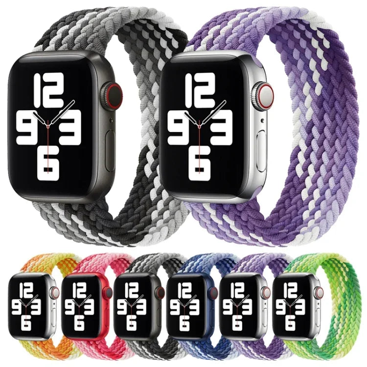 سوار ساعة بديل من النايلون المنسوج بحلقة واحدة، الحجم: S 145مم لسلسلة Apple Watch 6 و SE و 5 و 4 44مم / 3 و 2 و 1 42مم، S 145مم 44مم / 42مم