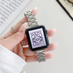 سوار بديل من الفولاذ بثلاث خرزات، لسلسلة Apple Watch 7 41مم / و 6 و SE و 5 و 4 40مم، ولسلسلة Apple Watch 7 45مم / و 6 و SE و 5 و 4 44مم