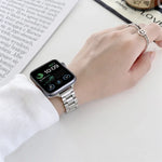 سوار بديل من الفولاذ بثلاث خرزات، لسلسلة Apple Watch 7 41مم / و 6 و SE و 5 و 4 40مم، ولسلسلة Apple Watch 7 45مم / و 6 و SE و 5 و 4 44مم