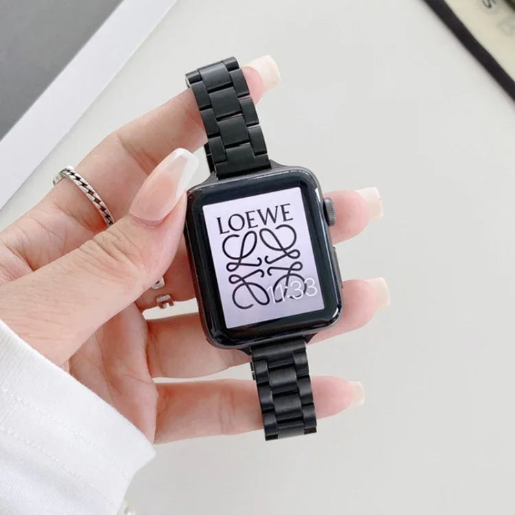 سوار بديل من الفولاذ بثلاث خرزات، لسلسلة Apple Watch 7 41مم / و 6 و SE و 5 و 4 40مم، ولسلسلة Apple Watch 7 45مم / و 6 و SE و 5 و 4 44مم