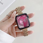 سوار بديل من الفولاذ بسبع خرزات، لسلسلة Apple Watch 7 41مم / و 6 و SE و 5 و 4 40مم، ولسلسلة Apple Watch 7 45مم / و 6 و SE و 5 و 4 44مم