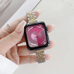 سوار بديل من الفولاذ بسبع خرزات، لسلسلة Apple Watch 7 41مم / و 6 و SE و 5 و 4 40مم، ولسلسلة Apple Watch 7 45مم / و 6 و SE و 5 و 4 44مم