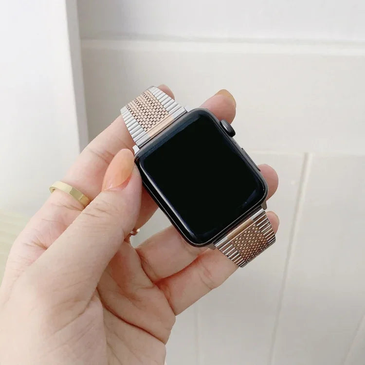 سوار بديل من الفولاذ للخصر الصغير، لسلسلة Apple Watch 7 41مم / و 6 و SE و 5 و 4 40مم، ولسلسلة Apple Watch 7 45مم / و 6 و SE و 5 و 4 44مم
