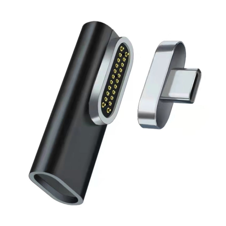 محول USB-C / Type-C أنثى إلى USB-C / Type-C ذكر مغناطيسي 20 دبوس بزاوية 100 واط